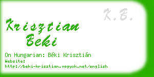 krisztian beki business card