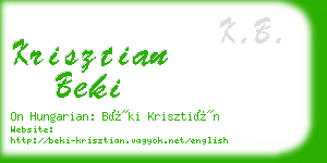 krisztian beki business card